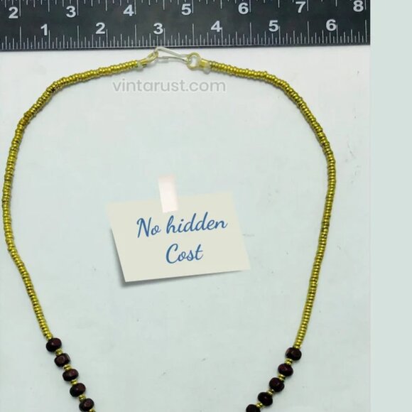 Beaded Necklace, Statement Necklaces With Pendant Stone, Western Beaded Necklace - Picture 7 of 7